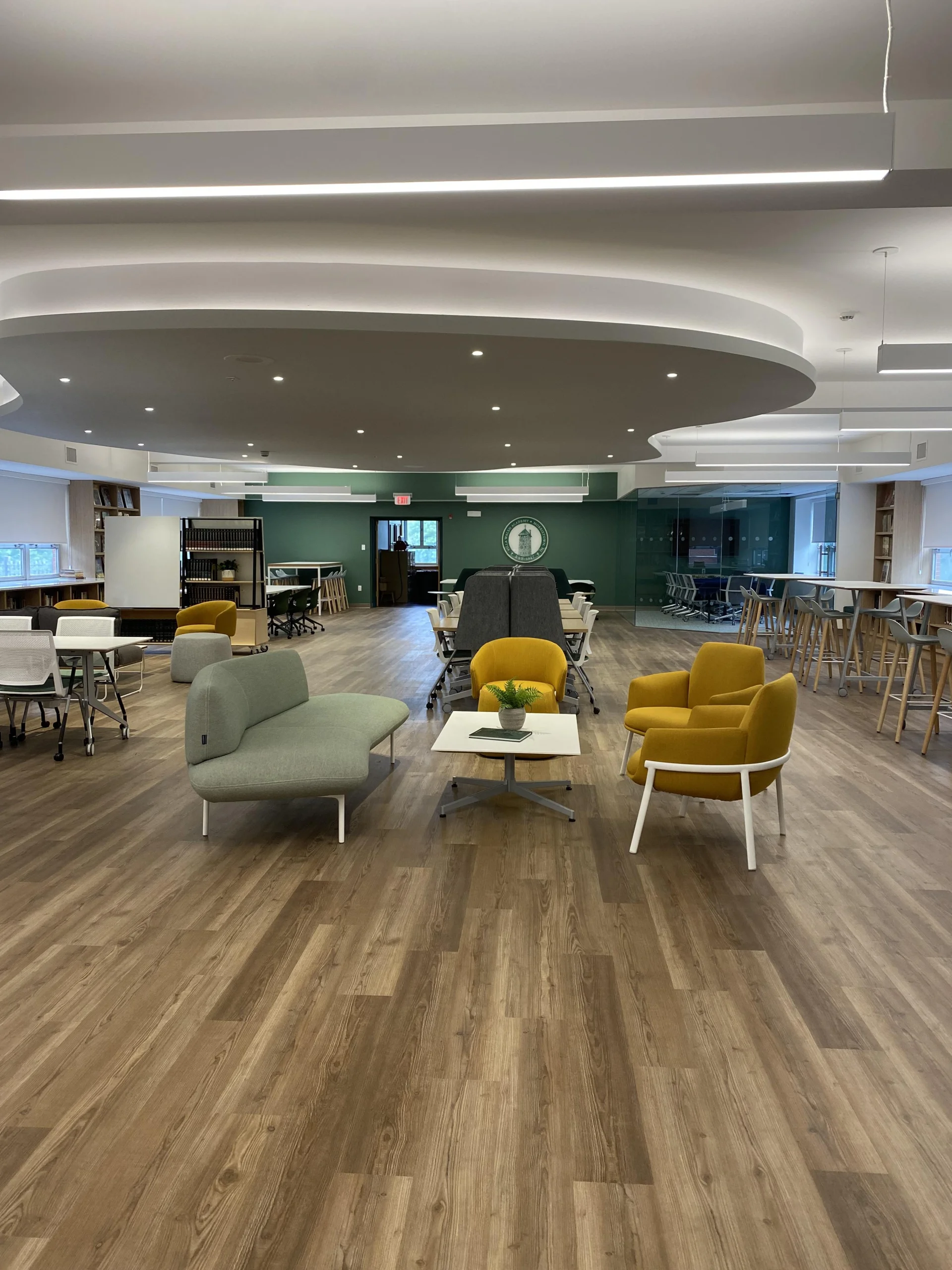 student lounge area in library