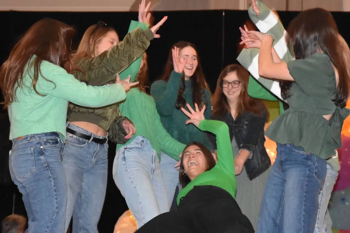 group of students dancing