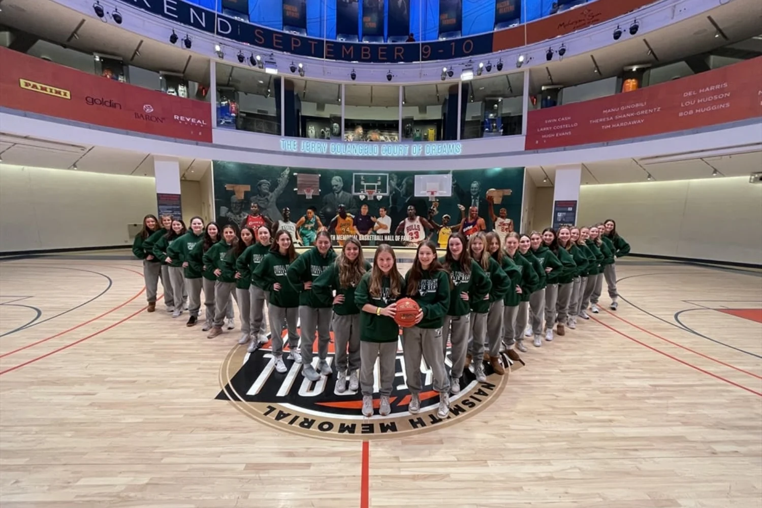 VWA basketball players at the Basketball Hall of Fame