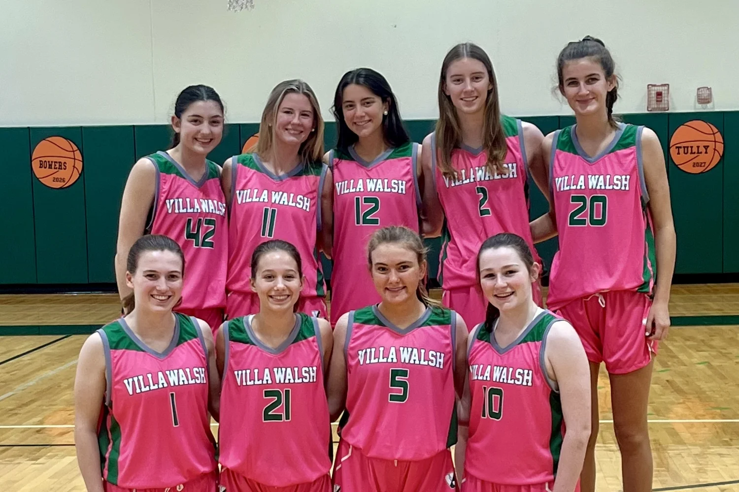 varsity pink basketball team